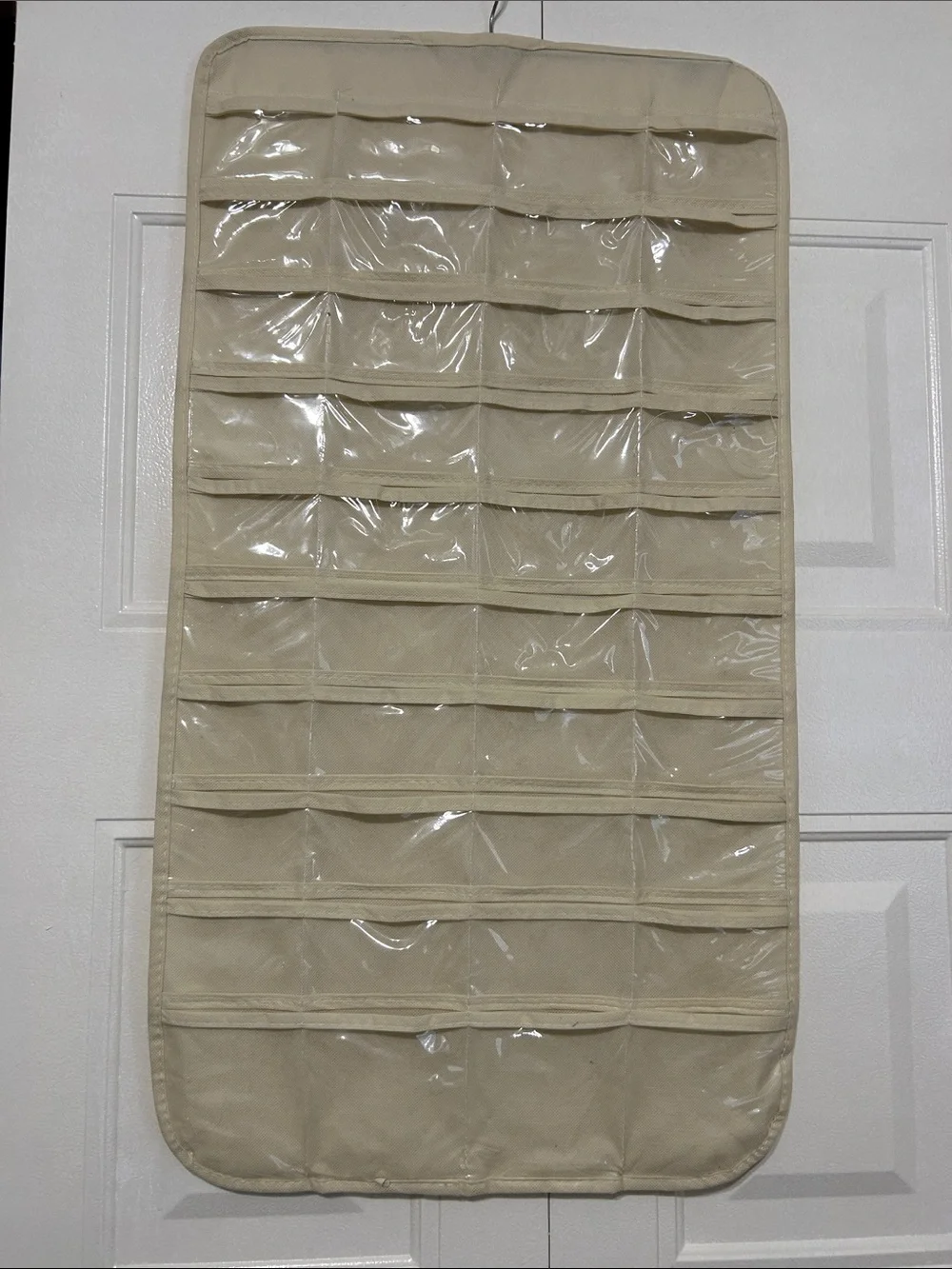 Over-the-Door Clear Pocket Organizer in Beige